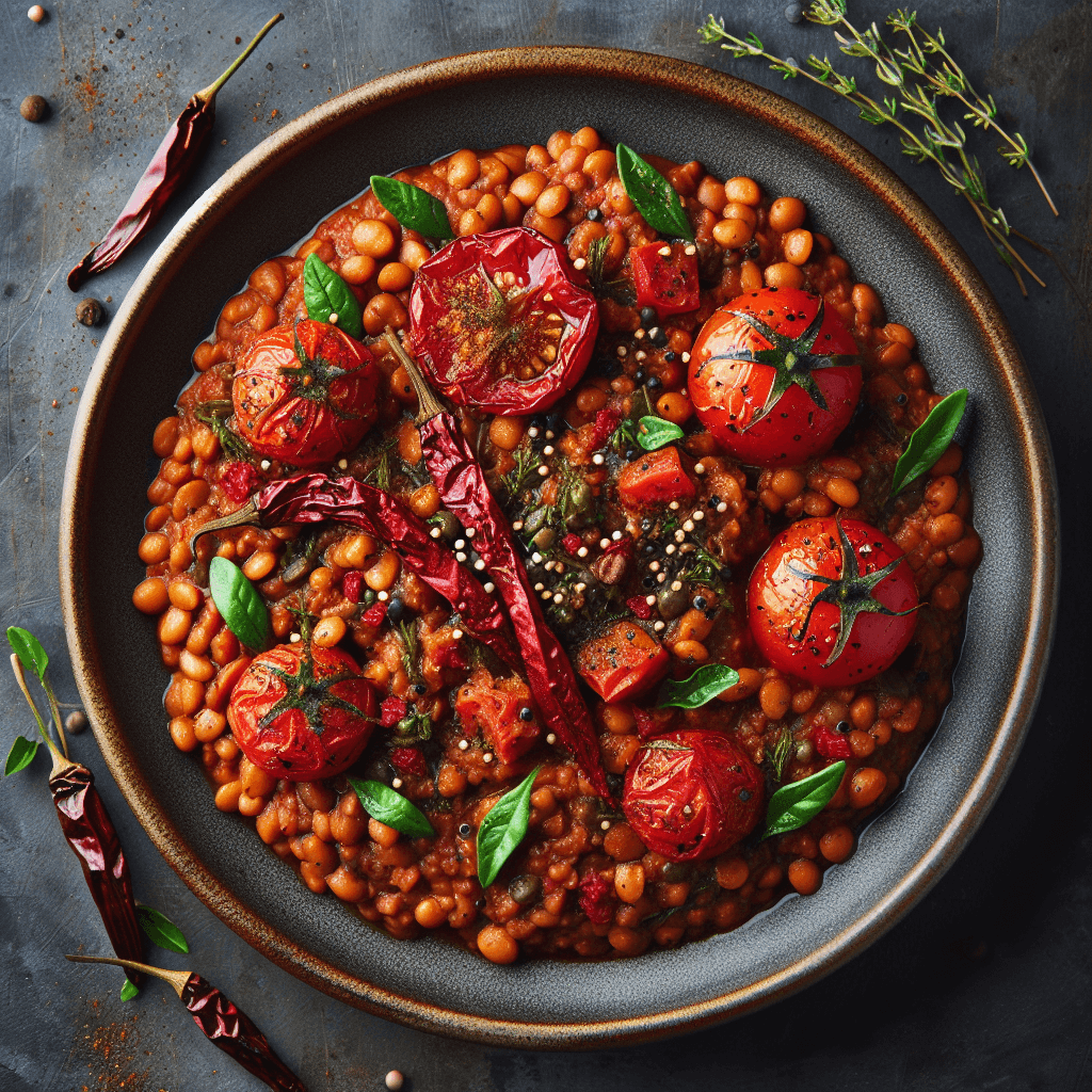 Aromatic Crimson Lentil Ragout with Spiced Essence