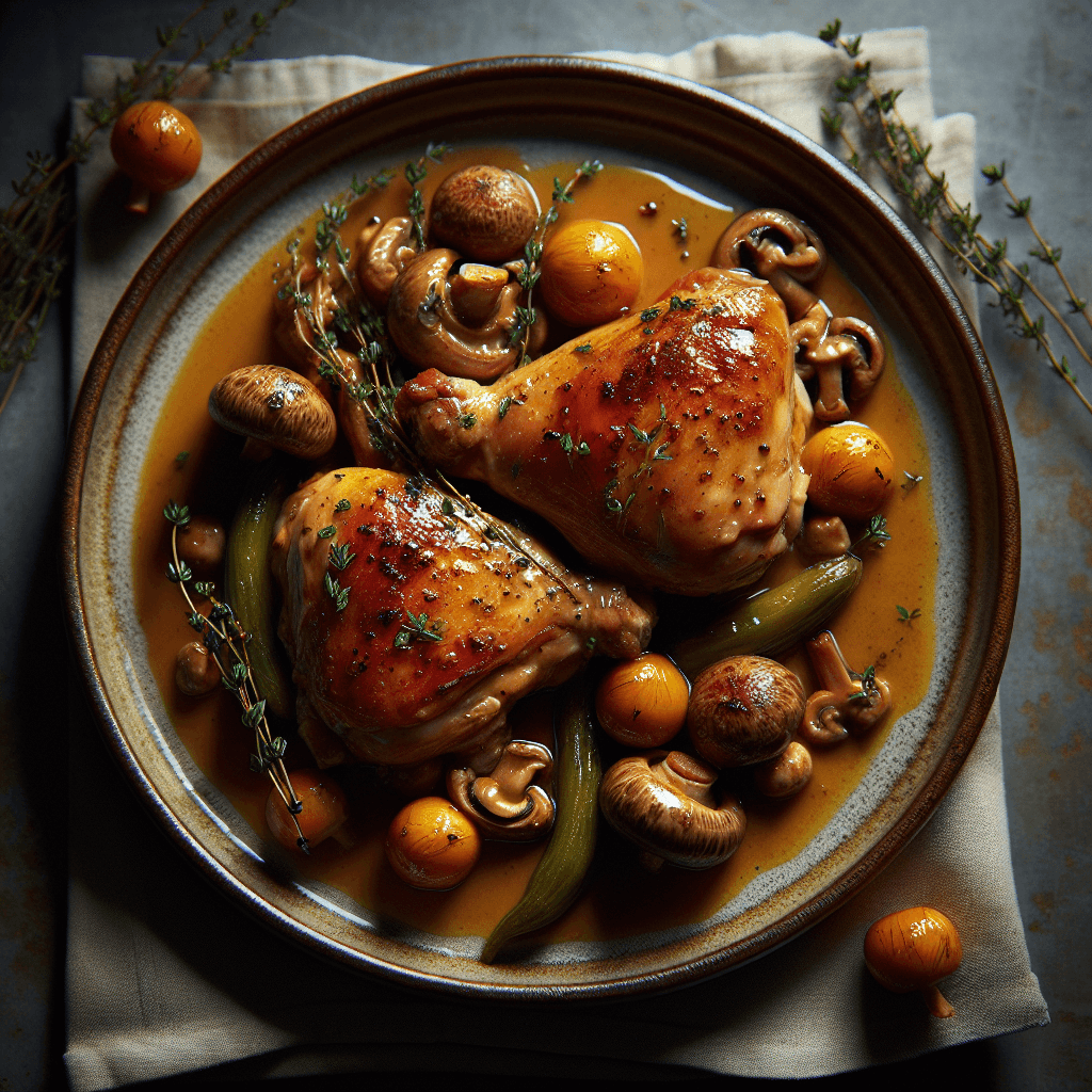 Coq à la Crème de Champignons Sauvages