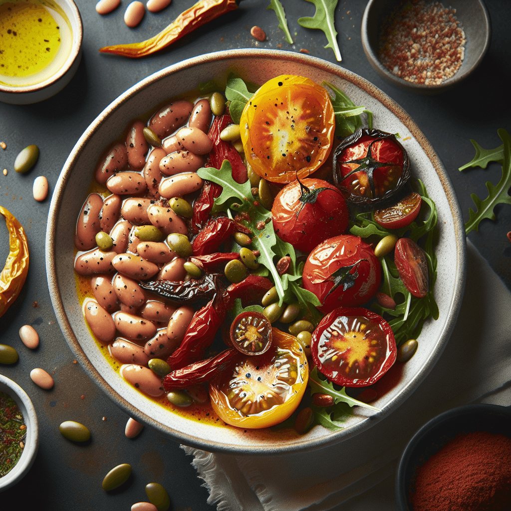 Frijol Colorado y Arúgula con Chipotle-Lime Vinaigrette