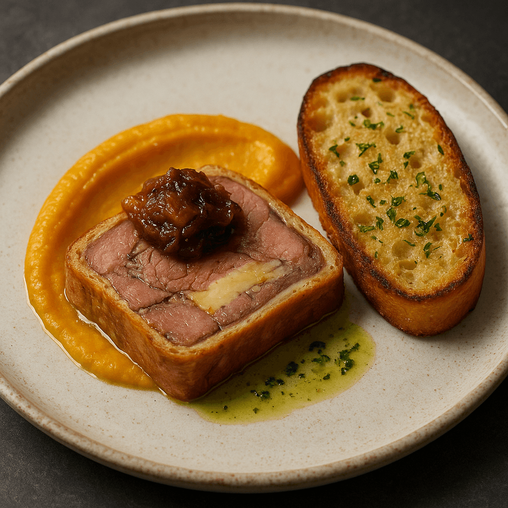 Global Epicurean Terrine with Caramelized Shallot Confit