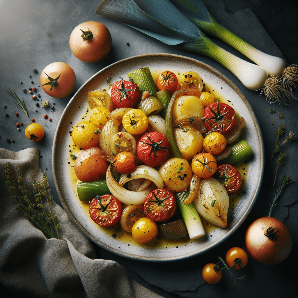 Provençal Potato and Leek Confit with Heirloom Tomatoes